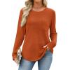 image:imageWIHOLL Long Sleeve Shirts for Women Waffle Knit Trendy Spring Fashion 2026 Dressy Casual Blouses Teacher OutfitsCaramel