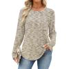 image:imageWIHOLL Long Sleeve Shirts for Women Waffle Knit Trendy Spring Fashion 2026 Dressy Casual Blouses Teacher OutfitsColorful Khaki