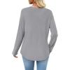 image:imageWIHOLL Long Sleeve Shirts for Women Waffle Knit Trendy Spring Fashion 2026 Dressy Casual Blouses Teacher OutfitsGrey