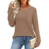 image:imageWIHOLL Long Sleeve Shirts for Women Waffle Knit Trendy Spring Fashion 2026 Dressy Casual Blouses Teacher OutfitsKhaki
