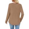image:imageWIHOLL Long Sleeve Shirts for Women Waffle Knit Trendy Spring Fashion 2026 Dressy Casual Blouses Teacher OutfitsKhaki