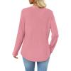 image:imageWIHOLL Long Sleeve Shirts for Women Waffle Knit Trendy Spring Fashion 2026 Dressy Casual Blouses Teacher OutfitsPink
