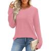 image:imageWIHOLL Long Sleeve Shirts for Women Waffle Knit Trendy Spring Fashion 2026 Dressy Casual Blouses Teacher OutfitsPink