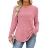 image:imageWIHOLL Long Sleeve Shirts for Women Waffle Knit Trendy Spring Fashion 2026 Dressy Casual Blouses Teacher OutfitsPink