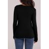 image:imageWIHOLL Long Sleeve Thermal Shirt for Women Light Fleece Tops Spring 2026 Crew Neck Casual Basic TShirtsAblack
