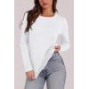 image:imageWIHOLL Long Sleeve Thermal Shirt for Women Light Fleece Tops Spring 2026 Crew Neck Casual Basic TShirtsBwhite