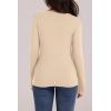 image:imageWIHOLL Long Sleeve Thermal Shirt for Women Light Fleece Tops Spring 2026 Crew Neck Casual Basic TShirtsCbeige