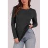 image:imageWIHOLL Long Sleeve Thermal Shirt for Women Light Fleece Tops Spring 2026 Crew Neck Casual Basic TShirtsDgrey