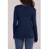 image:imageWIHOLL Long Sleeve Thermal Shirt for Women Light Fleece Tops Spring 2026 Crew Neck Casual Basic TShirtsDnavy Blue
