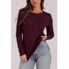 image:imageWIHOLL Long Sleeve Thermal Shirt for Women Light Fleece Tops Spring 2026 Crew Neck Casual Basic TShirtsDwine