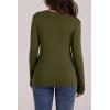 image:imageWIHOLL Long Sleeve Thermal Shirt for Women Light Fleece Tops Spring 2026 Crew Neck Casual Basic TShirtsEarmy Green
