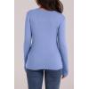 image:imageWIHOLL Long Sleeve Thermal Shirt for Women Light Fleece Tops Spring 2026 Crew Neck Casual Basic TShirtsElight Blue