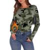image:imageWIHOLL Long Sleeve Thermal Shirt for Women Light Fleece Tops Spring 2026 Crew Neck Casual Basic TShirtsPrint 01
