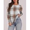 image:imageWIHOLL Long Sleeve Thermal Shirt for Women Light Fleece Tops Spring 2026 Crew Neck Casual Basic TShirtsPrint 04
