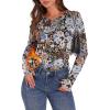 image:imageWIHOLL Long Sleeve Thermal Shirt for Women Light Fleece Tops Spring 2026 Crew Neck Casual Basic TShirtsPrint 05