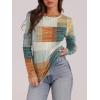 image:imageWIHOLL Long Sleeve Thermal Shirt for Women Light Fleece Tops Spring 2026 Crew Neck Casual Basic TShirtsPrint 06