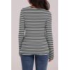 image:imageWIHOLL Long Sleeve Thermal Shirt for Women Light Fleece Tops Spring 2026 Crew Neck Casual Basic TShirtsStripe Black