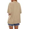 image:imageWIHOLL Oversized Tshirts for Women 2026 Summer Tops Short Sleeve V Neck Shirts Basic TeeApricot
