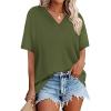 image:imageWIHOLL Oversized Tshirts for Women 2026 Summer Tops Short Sleeve V Neck Shirts Basic TeeArmy Green