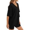 image:imageWIHOLL Oversized Tshirts for Women 2026 Summer Tops Short Sleeve V Neck Shirts Basic TeeBlack