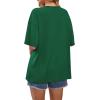image:imageWIHOLL Oversized Tshirts for Women 2026 Summer Tops Short Sleeve V Neck Shirts Basic TeeGreen