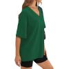image:imageWIHOLL Oversized Tshirts for Women 2026 Summer Tops Short Sleeve V Neck Shirts Basic TeeGreen