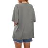 image:imageWIHOLL Oversized Tshirts for Women 2026 Summer Tops Short Sleeve V Neck Shirts Basic TeeGrey
