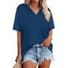 image:imageWIHOLL Oversized Tshirts for Women 2026 Summer Tops Short Sleeve V Neck Shirts Basic TeeNavy