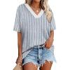 image:imageWIHOLL Oversized Tshirts for Women 2026 Summer Tops Short Sleeve V Neck Shirts Basic TeeStripes