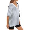 image:imageWIHOLL Oversized Tshirts for Women 2026 Summer Tops Short Sleeve V Neck Shirts Basic TeeStripes