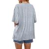 image:imageWIHOLL Oversized Tshirts for Women 2026 Summer Tops Short Sleeve V Neck Shirts Basic TeeStripes