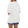 image:imageWIHOLL Oversized Tshirts for Women 2026 Summer Tops Short Sleeve V Neck Shirts Basic TeeWhite
