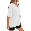 image:imageWIHOLL Oversized Tshirts for Women 2026 Summer Tops Short Sleeve V Neck Shirts Basic TeeWhite