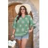 image:imageWIHOLL Plus Size Spring Clothes for Women Beach Vacation Cover Ups Clothes Womens Summer Tops Fashion Blouses Dressy Casual St Patricks Day Oversized 34 Length Sleeve Tshirts 2026 Shirts Green L