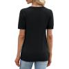 image:imageWIHOLL Short Sleeve Sweater for Women V Neck Spring Summer Tops 2026 Work Business Casual Outfits Trendy ClothesBlack