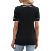 image:imageWIHOLL Short Sleeve Sweater for Women V Neck Spring Summer Tops 2026 Work Business Casual Outfits Trendy ClothesColor Block Black 02