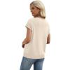 image:imageWIHOLL Short Sleeve Sweater for Women V Neck Trendy Cute Tops Business Casual Outfits Cap SleeveAbeige