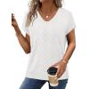 image:imageWIHOLL Short Sleeve Sweater for Women V Neck Trendy Cute Tops Business Casual Outfits Cap SleeveAwhite