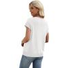 image:imageWIHOLL Short Sleeve Sweater for Women V Neck Trendy Cute Tops Business Casual Outfits Cap SleeveAwhite