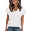 image:imageWIHOLL Short Sleeve Sweater for Women V Neck Trendy Cute Tops Business Casual Outfits Cap SleeveAwhite
