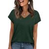 image:imageWIHOLL Short Sleeve Sweater for Women V Neck Trendy Cute Tops Business Casual Outfits Cap SleeveGreen