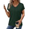 image:imageWIHOLL Short Sleeve Sweater for Women V Neck Trendy Cute Tops Business Casual Outfits Cap SleeveGreen