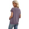 image:imageWIHOLL Short Sleeve Sweater for Women V Neck Trendy Cute Tops Business Casual Outfits Cap SleeveGrey Purple