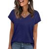 image:imageWIHOLL Short Sleeve Sweater for Women V Neck Trendy Cute Tops Business Casual Outfits Cap SleeveNavy Blue