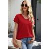 image:imageWIHOLL Short Sleeve Sweater for Women V Neck Trendy Cute Tops Business Casual Outfits Cap SleeveRed