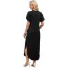 image:imageWIHOLL Summer Dresses for Women Short Sleeve Maxi Dresses V Neck Sundress with Side Slit Pockets Casual Beach DressBlack