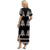 image:imageWIHOLL Summer Dresses for Women Short Sleeve Maxi Dresses V Neck Sundress with Side Slit Pockets Casual Beach DressFloral Boho