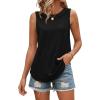image:imageWIHOLL Tank Tops for Women Summer Outfits 2026 Crewneck Spring Casual Sleeveless Shirts Blouses ClothingBlack