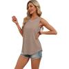 image:imageWIHOLL Tank Tops for Women Summer Outfits 2026 Crewneck Spring Casual Sleeveless Shirts Blouses ClothingCoffee