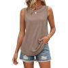 image:imageWIHOLL Tank Tops for Women Summer Outfits 2026 Crewneck Spring Casual Sleeveless Shirts Blouses ClothingCoffee